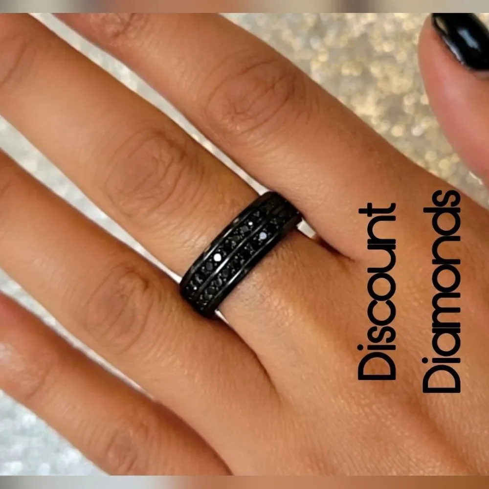 Black & Black Diamond Titanium Ring